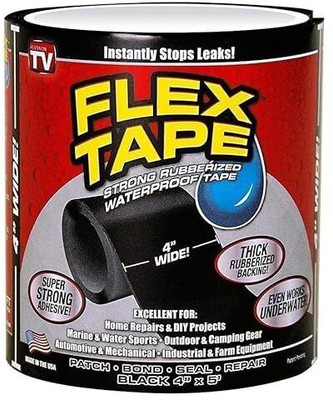 GHANSHYAM Flex Tape Strong Adhesive Waterproof Sealant Tape 1.5 m Single Sided Tape(Black Pack of 1)