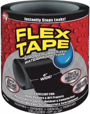 Sunrage Ns2 Instanly Stops Leaks Flex Tape Strong Rubberized Waterproof Tape 152 cm Floor Marking Tape(Black Pack of 1)