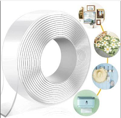 QinPin Double Sided Manual Cello Tape (Manual)(Set of 1, Transparent)
