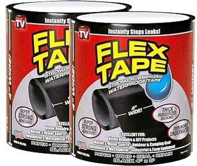 Miral Enterprises Waterproof Rubberized Sealing and Bonding Flex Tape Black color Tape 5 m Butyl Tape(Black Pack of 2)