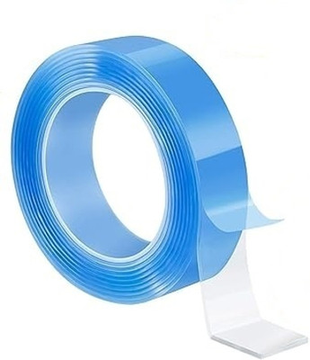 Bellveen Nano Double Sided Grip Tape 1 m Double-sided Tape(Blue Pack of 1)