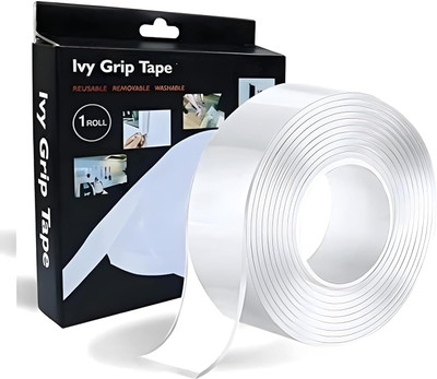 SKETWARE Nano Tape Double Sided Tape Heavy Duty - Multipurpose Removable Traceless Mounting Adhesive Tape for Walls 3 Meter Grip Tape (Manual)(Set of 1, Transfrent)