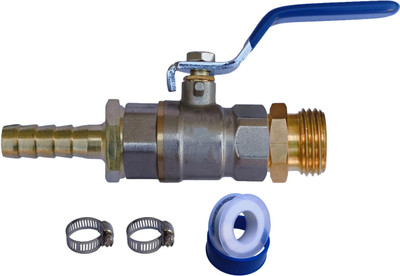 ESEKSAFAR BSP Thread 1/2” inch Brass Forged Ball Valve & 2pc brass connector 2pc Clamp set Ball Valves