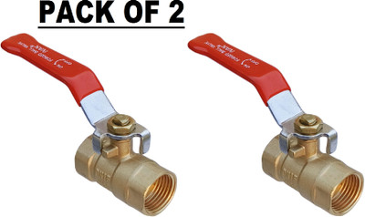 REIOENT PACK OF 2 Golden BSP Thread size 1/2inch Brass Forged Ball Valve Female Ball Valves