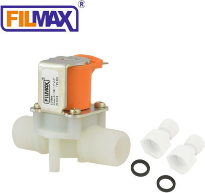 Filmax 12V DC RO Solenoid Valve 1/2 Inch With 2 Elbows for Water Purifier Service Automatic Control Valves