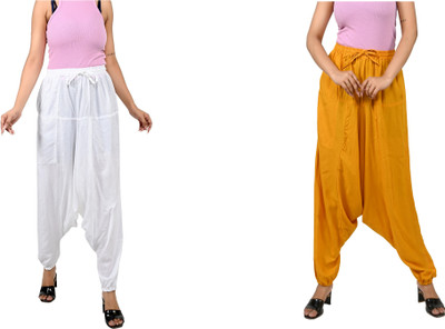 FusFus Solid Rayon Women Harem Pants