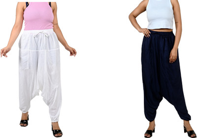 FusFus Solid Rayon Women Harem Pants