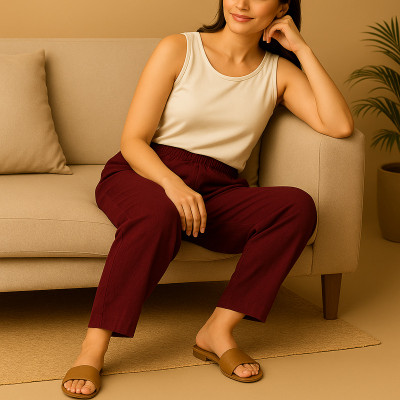 khatuja's Solid Khadi Women Harem Pants