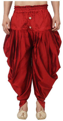 DISONE Solid Dupion Silk Men Harem Pants
