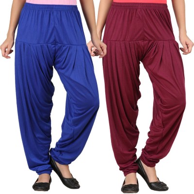 WellFitLook Solid Cotton Viscose Blend Women Harem Pants