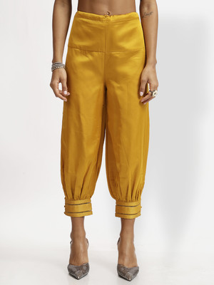 LELA Solid Polyester Women Harem Pants