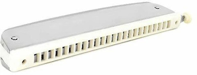Adiohub Changer/Chromatic Mouth Organ, Harmonica key-C, 24 Holes 48 Tones/Read with Scale Changer(silver)
