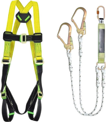 SFS Safety Belt Harness FullBody Shock Absorber with Scaffolding Hook Double Lanyard Safety Harness(Free Size)