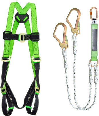 Satishve King Full body harness with Double Scoffold hook with shock arrestor Full Body Harness(Free Size)