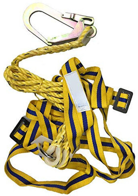 ETSHandPro Polypropylene Nylon Full Body Safety Belt (Single Hook & Single Rope Belt Belt Harness(Free Size)