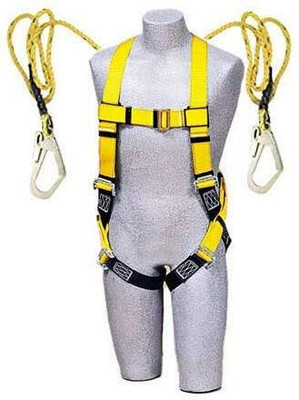 mnu King Full body safety harness with double scoffold hook and Lanyard Full Body Harness(Free Size)