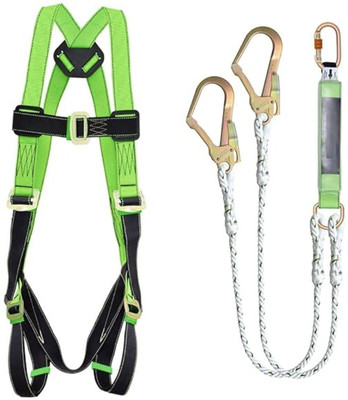 SFS Safety Belt Harness FullBody Shock Absorber with Scaffold Hook Double Lanyard Climbing Harness(Free Size)