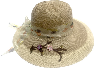 INFISPACE Wide Brim Fedora/Tribly Summer Beach Hat(Brown, Pack of 1)
