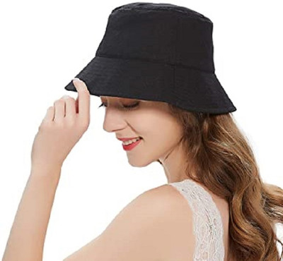 FQZILON round beach cap(Black, Pack of 1)