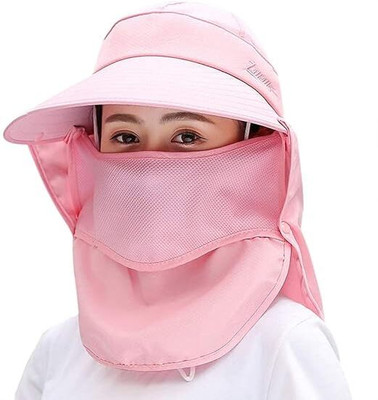 TREXEE Unisex Summer Hats with Detachable Flaps, Sun Hats for Women, Sun Protection(Pink, Pack of 1)