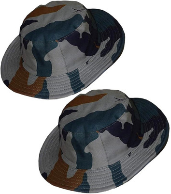 Kumar's Trend Cotton Indian Military Army Hat for Man & Women, 2 in One Hat.(Camouflage color, Pack of 2)