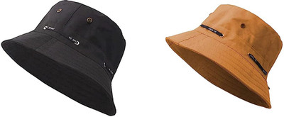 INFISPACE Sun Hat(Black, Camel, Pack of 2)