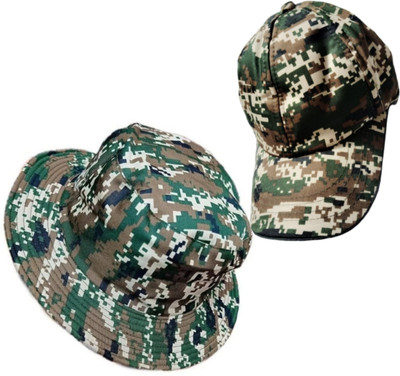AMF Collections Army Military CRPF Print Hat and Cap(Multicolor, Pack of 1)