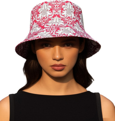 ZACHARIAS Women's Fishermen Cotton Printed Bucket Cap Hat(Maroon, Pack of 1)