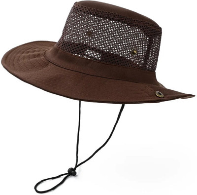 ZACHARIAS Fedora Cowboy Breathable Mesh Net Hat Cap(Brown, Pack of 1)