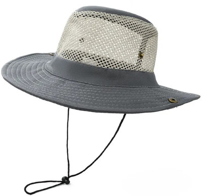 ZACHARIAS Fedora Cowboy Breathable Mesh Net Hat Cap(Grey, Pack of 1)