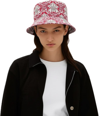 ZACHARIAS Women's Fishermen Cotton Printed Bucket Cap Hat(Maroon, Pack of 1)