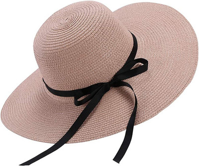 SARITE Straw Beach Hat(White, Pack of 1)
