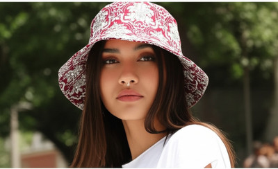 ZACHARIAS Women's Fishermen Cotton Printed Bucket Cap Hat(Maroon, Pack of 1)