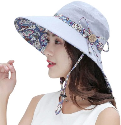 sannidhi Womens Sun Hat,Both Sides wear,UPF 50+ Beach Garden Hat Foldable Wide Brim(Grey, Pack of 1)