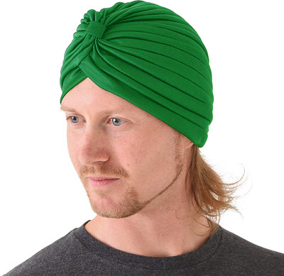 Bismaadh Polyester Pleated Head Wrap Headband Cross Twist Arab Hair Wrap Chemo Turban(Pink, Pack of 1)