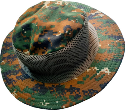Kumar's Trend Unisex Cotton Indian Army Military cobra Hat, 2 in One Men & Women, Digital Print crpf Commando Bonnie Net hat.(Mullticolor, Pack of 1)