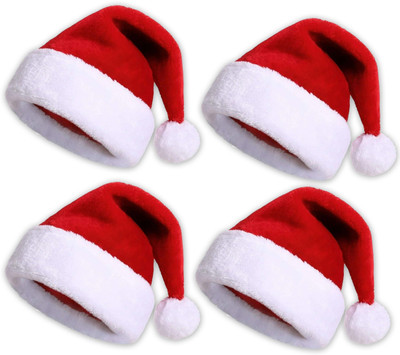 ME&YOU Solid Santa Cap Cap(Pack of 4)