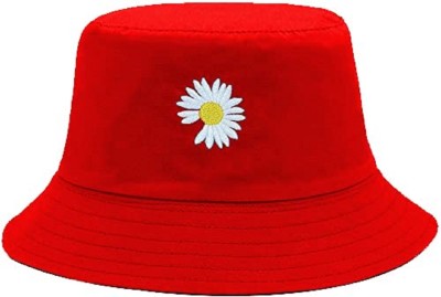 ZACHARIAS Fishermen Bucket Smiley Reversible Cap Hat(Red, Pack of 1)