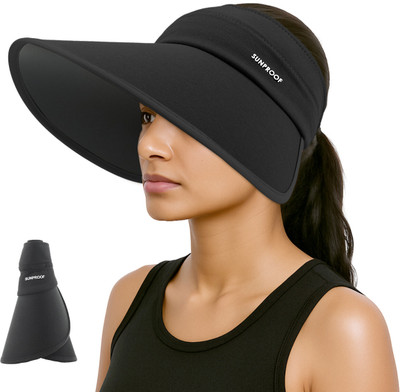 SNOWIE SOFT Sun Visor(Black, Pack of 1)