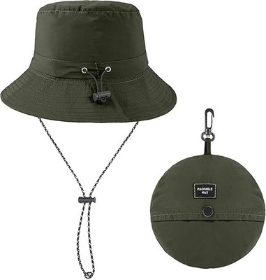 FLYTOP Foldable Bucket Hat with Adjustable Chin Strap - Travel & Outdoor Hat(MULTICOLOR COLOR, Pack of 1)