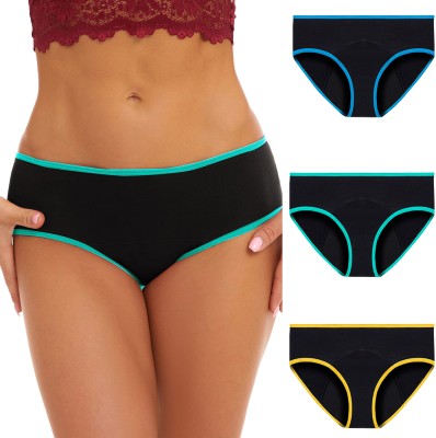 PALAY 3 Packs Women Underwear Menstrual Underwear Period Underwear Solid Women Swimsuit