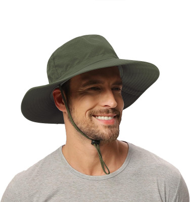 Zonkar Green Unisex Cotton Classic Camouflage Hat Summer Sun Protection Packable Beach(Dark Green, Pack of 1)