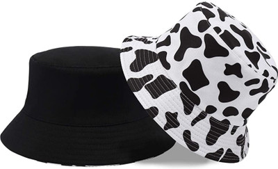 CLASSYMESSI Unisex Bucket Hat Beach Sun Hat Fishing Hat Reversible Double-Side-Wear(White, Pack of 1)
