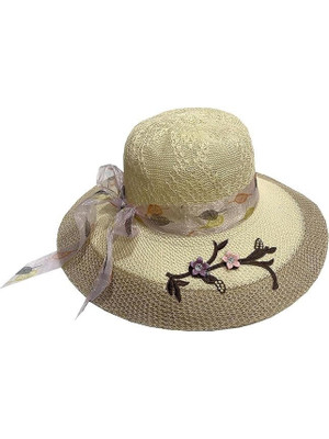 Adorazone Women Wide Brim Fedora/Tribly Summer Beach Hat(Bronze, Pack of 1)