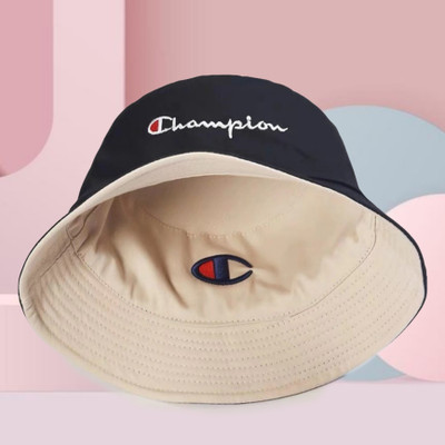 REFFER Latest unisex Embroidered foldable cotton Reversible Bucket Hat(Beige, Black, Pack of 1)