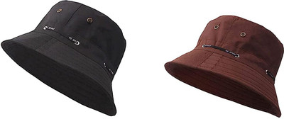 INFISPACE Sun Hat(Black, Brown, Pack of 2)