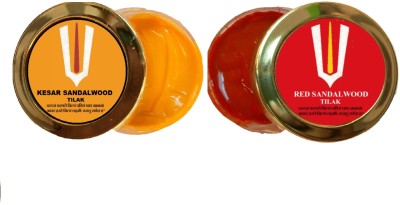 Ame Collection Pack Of 2 Precious Kesar And Red sandalwood Tilak Made With Pure Sandalwood