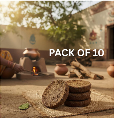 AHIESH Cow Dung Cake Organic Gobar Ka upla Religious Purpose, For Hawan (Pack Of 10)(300 g)