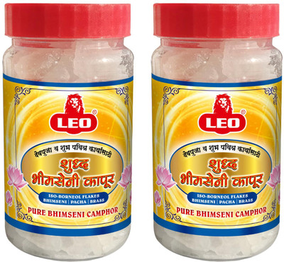 LEO Camphor LEO Bhimseni Camphor Tablet Jar 100 Gram - Pack of 2(100 g)