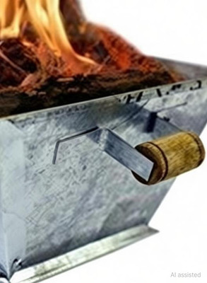 kenvi us Havan Kund || Heavy Quality || Kund for Vedic Hawan Rituals || with Wood Handles || 8 inch Size Perfect for Home Yagya || WZ00